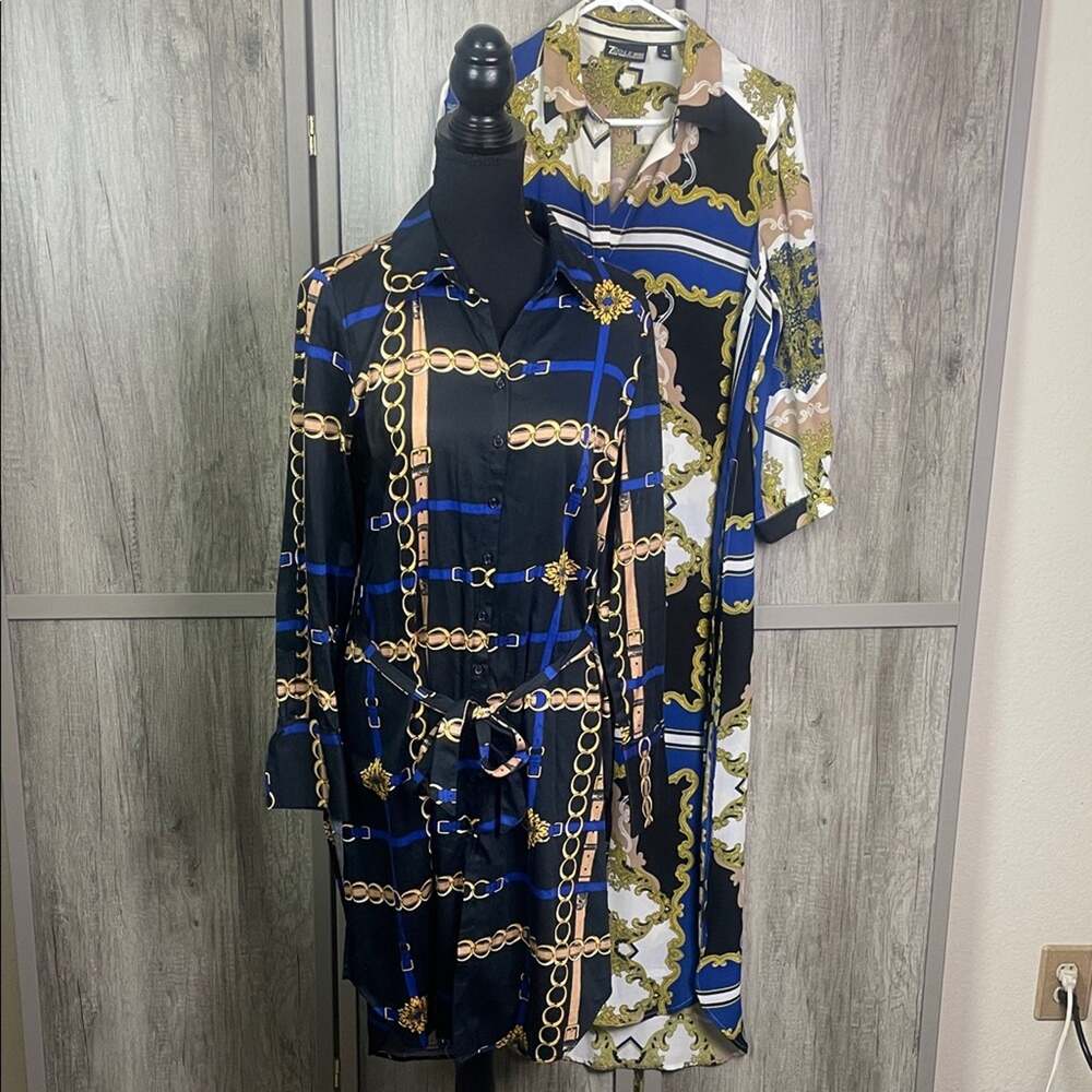 7th Avenue Design Company(New York and Company) print shirt dresses women's M